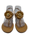 Tory Burch Shoe Size 8.5 Taupe & Bronze Leather Thong Strap Open Toe Sandals Taupe & Bronze / 8.5
