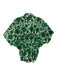 Exquise Size S Green & White Cotton Short Sleeve Leaf Print Button Up Collar Top Green & White / S