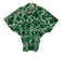 Exquise Size S Green & White Cotton Short Sleeve Leaf Print Button Up Collar Top Green & White / S