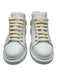 Alexander McQueen Shoe Size 39 White & Gold Leather Lace Up Platform Sneakers White & Gold / 39