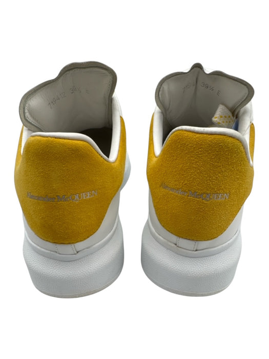 Alexander McQueen Shoe Size 39 White & Gold Leather Lace Up Platform Sneakers White & Gold / 39