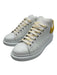 Alexander McQueen Shoe Size 39 White & Gold Leather Lace Up Platform Sneakers White & Gold / 39