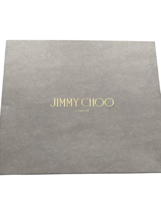 Jimmy Choo Shoe Size 40 Silver, White, Black Leather & Cork Ankle Strap Sandals Silver, White, Black / 40