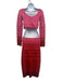 Staud Size M Pink & Red Acrylic Blend Long Sleeve Striped Back Cut Out Dress Pink & Red / M