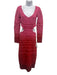 Staud Size M Pink & Red Acrylic Blend Long Sleeve Striped Back Cut Out Dress Pink & Red / M