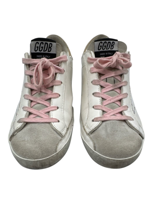 Golden Goose Shoe Size 40 White, Pink, Gray Leather Lace Up Distressed Sneakers White, Pink, Gray / 40