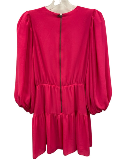 Alice + Olivia Size 2 Pink Polyester Long puff sleeve Pleated Below knee Dress Pink / 2