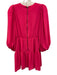 Alice + Olivia Size 2 Pink Polyester Long puff sleeve Pleated Below knee Dress Pink / 2