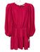 Alice + Olivia Size 2 Pink Polyester Long puff sleeve Pleated Below knee Dress Pink / 2