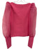 Alice + Olivia Size M Pink Viscose Long puff sleeve Sheer Sleeve Ribbed Top Pink / M