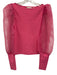 Alice + Olivia Size M Pink Viscose Long puff sleeve Sheer Sleeve Ribbed Top Pink / M