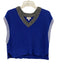 Staud Size S Blue, Black, White Cotton & Acrylic Sleeveless Sweater top Knit Top Blue, Black, White / S