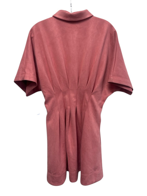 Exquise Size M Dusty Pink Polyester Short Sleeve Button Up pleats Dress Dusty Pink / M