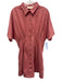 Exquise Size M Dusty Pink Polyester Short Sleeve Button Up pleats Dress Dusty Pink / M