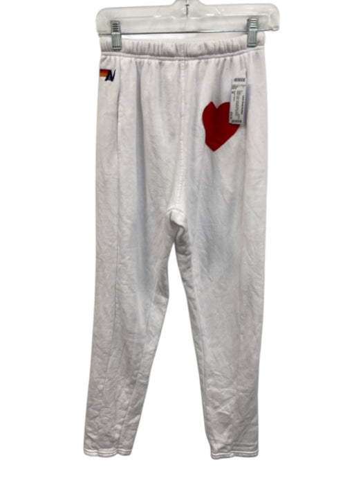 Aviator Nation Size M White & Red Polyester Blend Elastic Waist Heart Pants White & Red / M