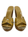Jimmy Choo Shoe Size 41 Beige & Tan Leather & Cork Patent Shine Wedge Sandals Beige & Tan / 41