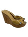 Jimmy Choo Shoe Size 41 Beige & Tan Leather & Cork Patent Shine Wedge Sandals Beige & Tan / 41