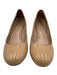 Tory Burch Shoe Size 9 Tan Patent Leather Shine Detail Round Toe Wedge Sandals Tan / 9