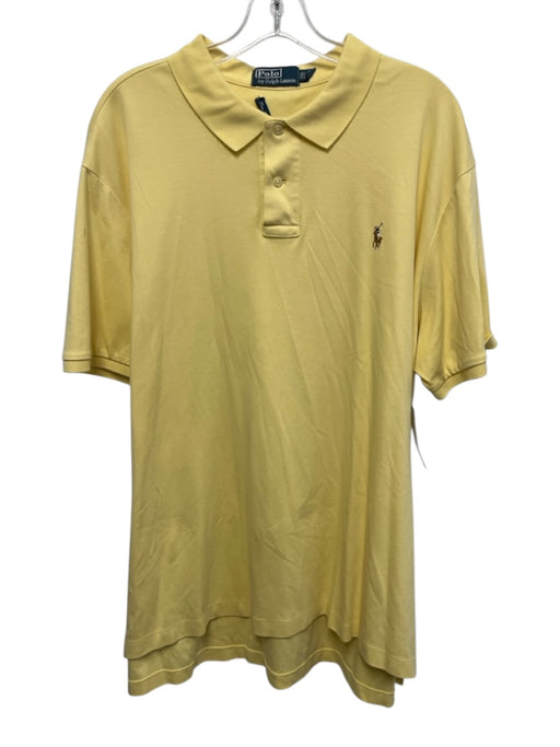 Polo Size XXL Yellow Cotton Solid Polo Men's Short Sleeve Yellow / XXL