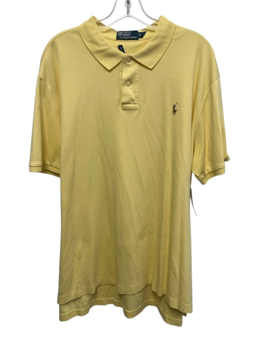 Polo Size XXL Yellow Cotton Solid Polo Men's Short Sleeve Yellow / XXL