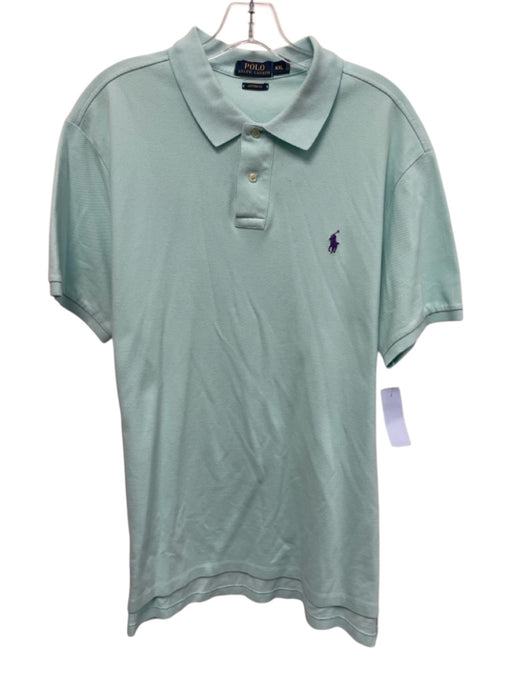 Polo Size XXL Light blue Cotton Solid Polo Men's Short Sleeve Light blue / XXL