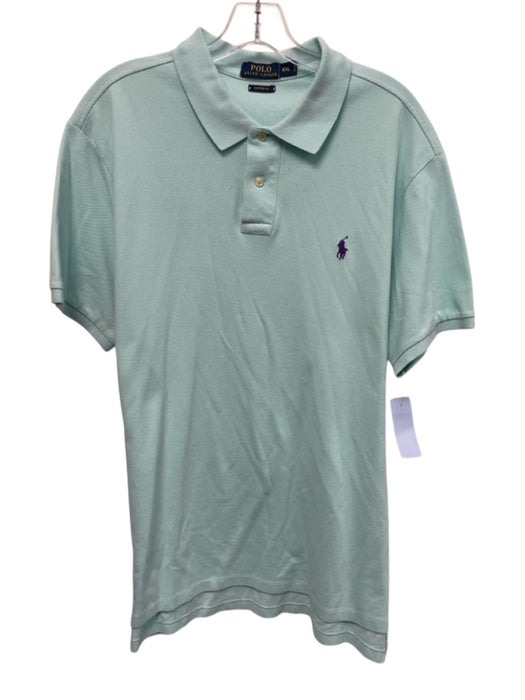 Polo Size XXL Light blue Cotton Solid Polo Men's Short Sleeve Light blue / XXL