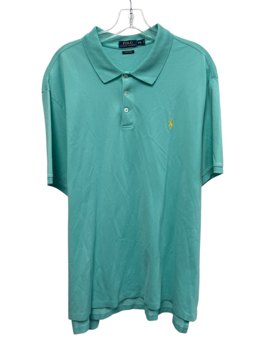 Polo Size XXL Teal Cotton Solid Polo Men's Short Sleeve Teal / XXL