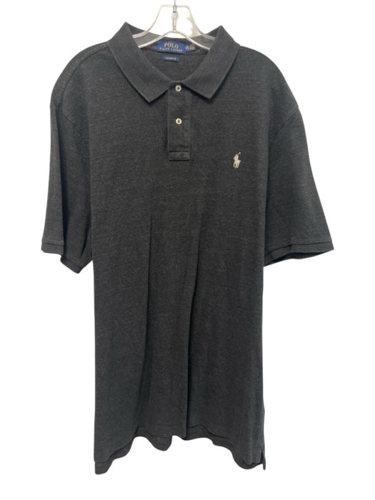 Polo Size XXL Dark Gray Cotton Solid Polo Men's Short Sleeve Dark Gray / XXL