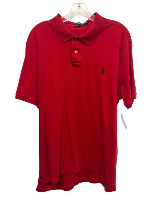 Polo Size XXL Red Cotton Blend Solid Polo Men's Short Sleeve Red / XXL