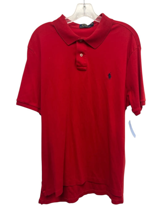 Polo Size XXL Red Cotton Blend Solid Polo Men's Short Sleeve Red / XXL