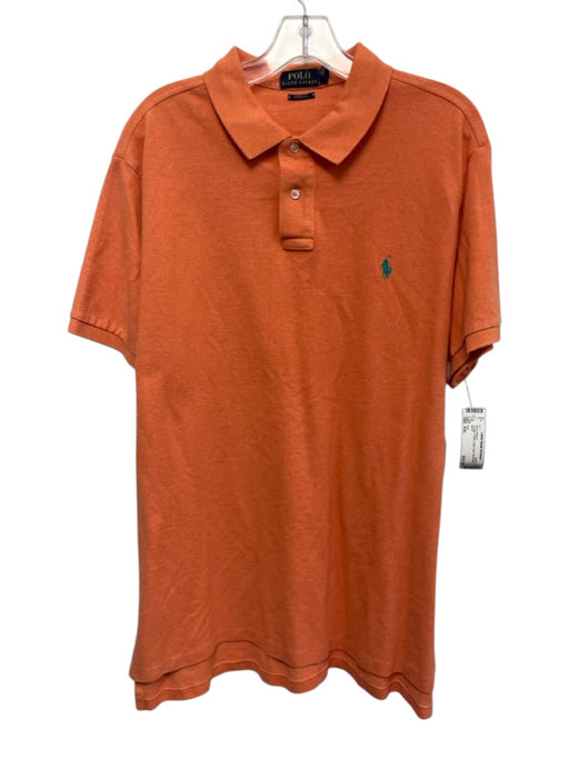Polo Size XXL Orange Cotton Solid Polo Men's Short Sleeve Orange / XXL