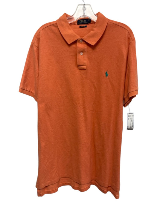 Polo Size XXL Orange Cotton Solid Polo Men's Short Sleeve Orange / XXL