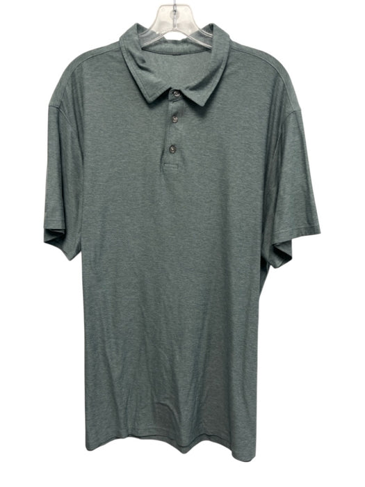 Vuori Size Est XL Green Synthetic Heathered Athletic Polo Men's Short Sleeve Green / Est XL