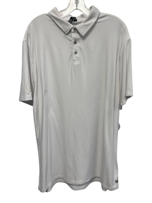 Vuori Size XXL White Synthetic Solid Athletic Polo Men's Short Sleeve White / XXL