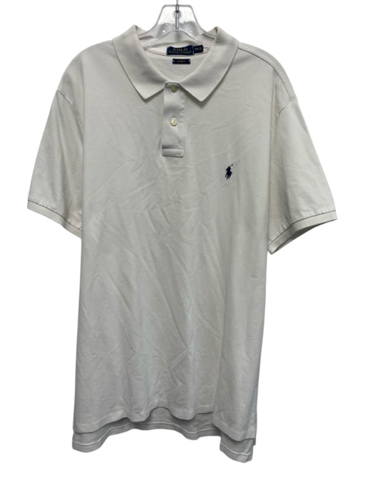 Polo Size XXL White Cotton Solid Polo Men's Short Sleeve White / XXL