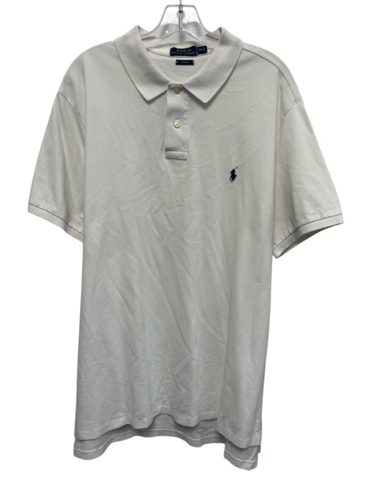 Polo Size XXL White Cotton Solid Polo Men's Short Sleeve White / XXL