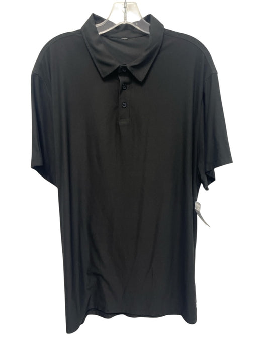 Vuori Size Est XXL Black Synthetic Solid Athletic Polo Men's Short Sleeve Black / Est XXL