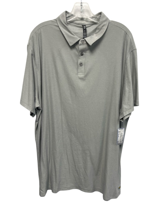 Vuori Size Est XXL Gray Synthetic Solid Athletic Polo Men's Short Sleeve Gray / Est XXL