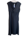 Kors Michael Kors Size 6 Black Silk Satin V Neck Sleeveless Midi Dress Black / 6