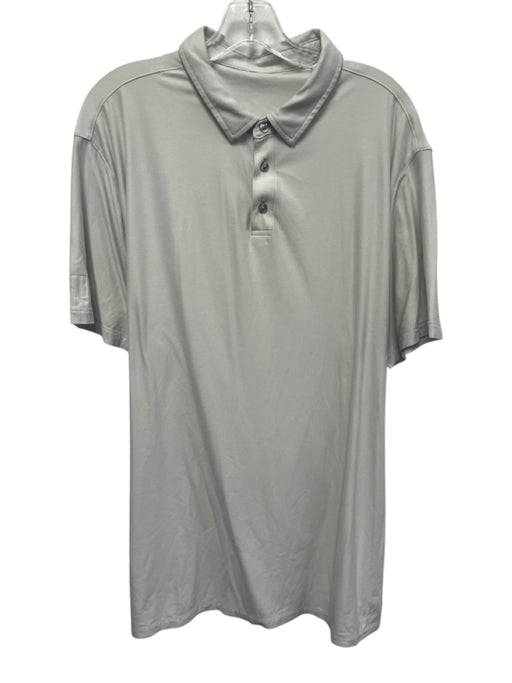 Vuori Size Est XXL Gray Synthetic Solid Athletic Polo Men's Short Sleeve Gray / Est XXL