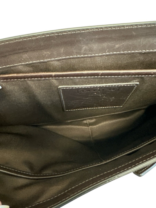 Coach Dark Brown Leather Solid Satchel Men's Bag Dark Brown