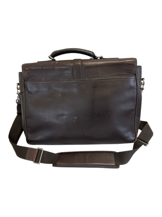 Coach Dark Brown Leather Solid Satchel Men's Bag Dark Brown