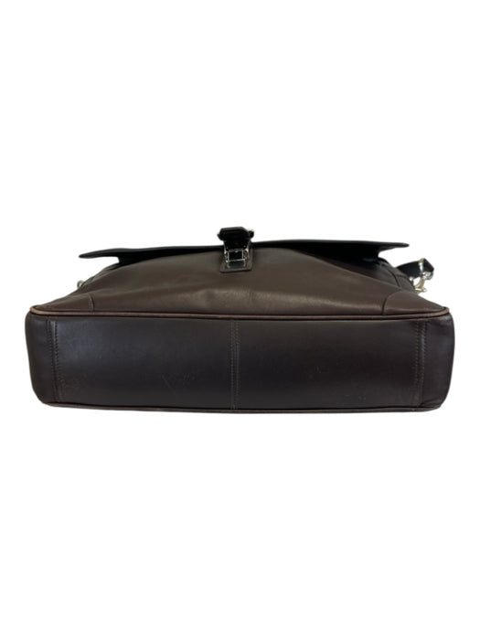 Coach Dark Brown Leather Solid Satchel Men's Bag Dark Brown