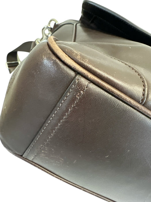 Coach Dark Brown Leather Solid Satchel Men's Bag Dark Brown