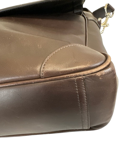 Coach Dark Brown Leather Solid Satchel Men's Bag Dark Brown