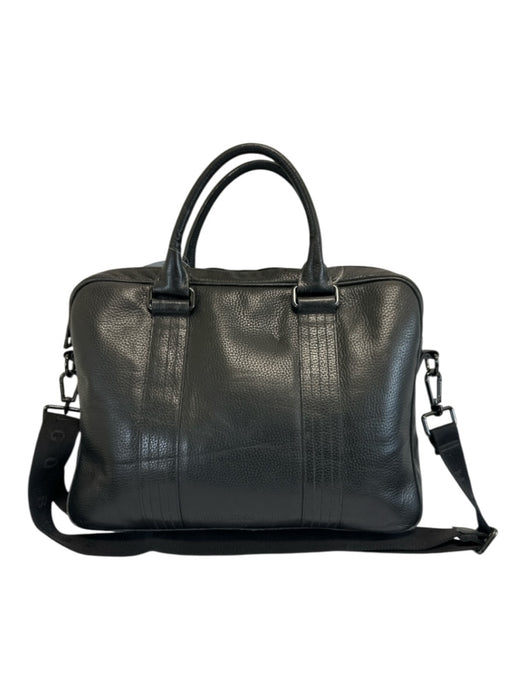 Boss Black Leather Pebbled Satchel Men's Bag Black
