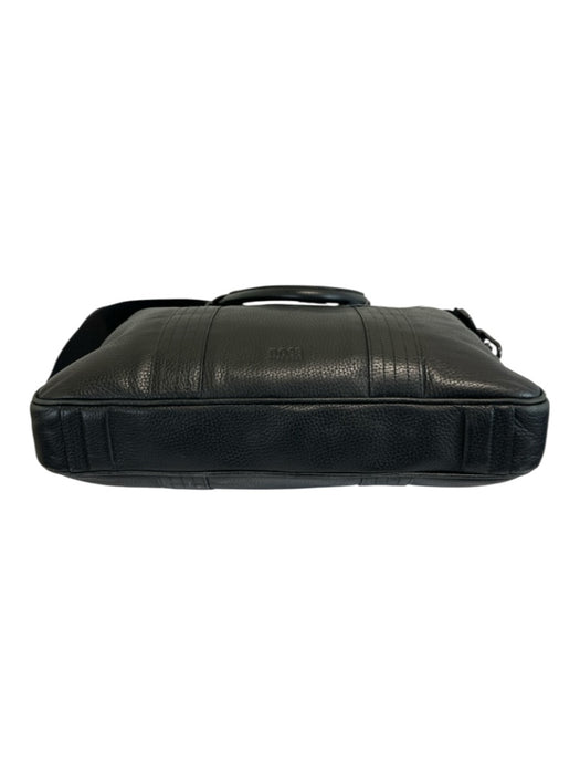 Boss Black Leather Pebbled Satchel Men's Bag Black