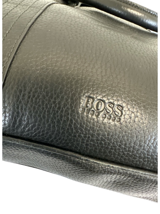 Boss Black Leather Pebbled Satchel Men's Bag Black