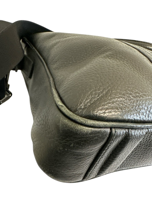 Boss Black Leather Pebbled Satchel Men's Bag Black