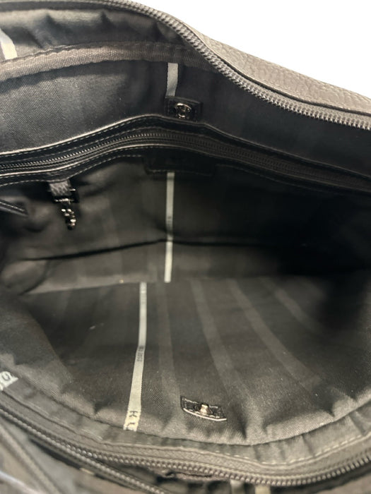 Boss Black Leather Pebbled Satchel Men's Bag Black